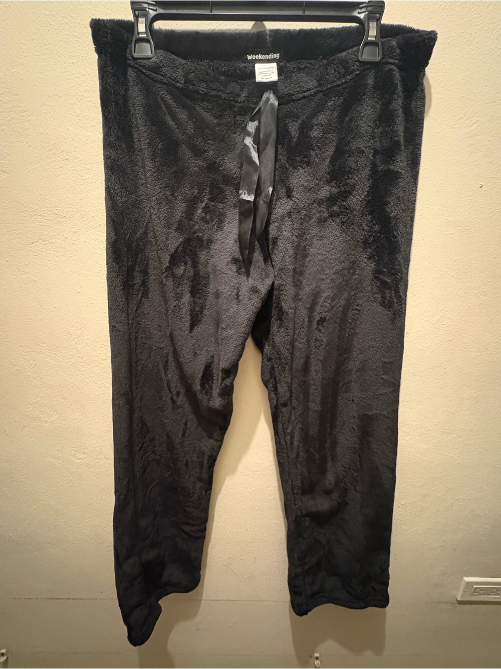 Kids Black Plush Jogger Pants by